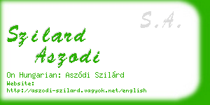 szilard aszodi business card