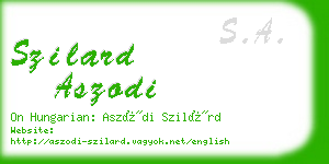 szilard aszodi business card